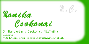 monika csokonai business card